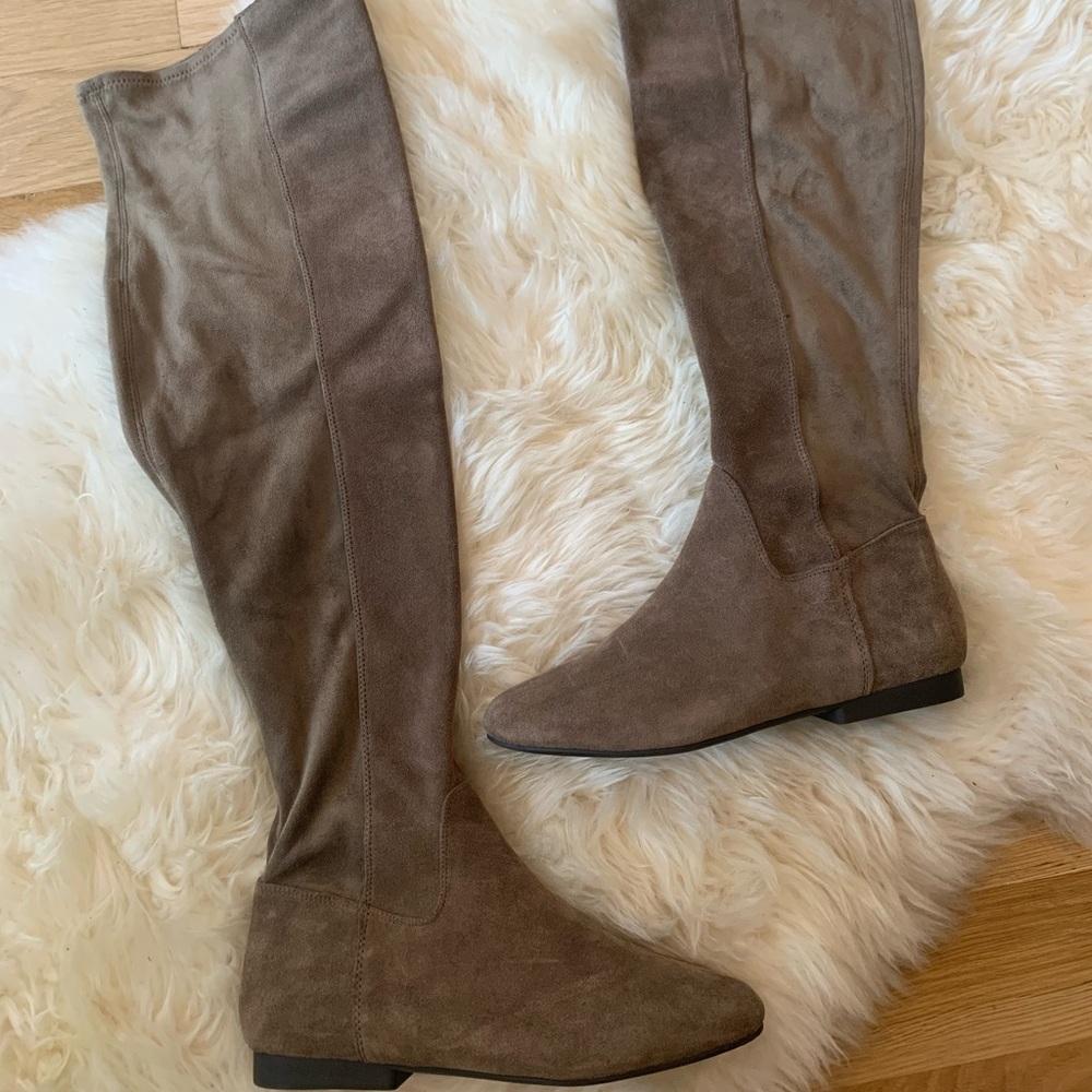 Over the knee suede boots